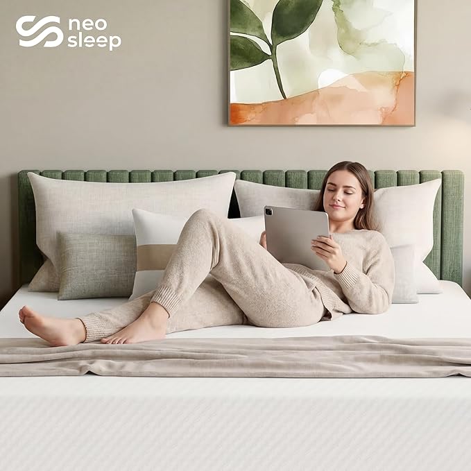 Neo Sleep 10 Inch Full Cooling Gel Memory Foam Medium Firm Mattress Cool Sleep Pressure Relief CertiPUR-US Certified Foam, Mattress-in-a-Box Kids and Adults No Fiberglass (Full, 10 in)