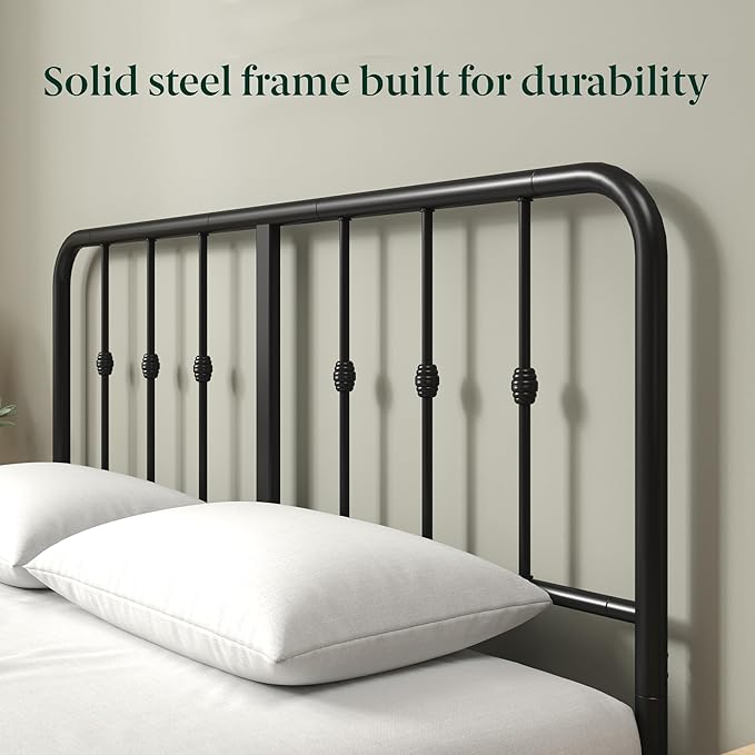 Zinus Leonardo Metal Platform Bed Frame, Victorian Spindle Style Headboard and Footboard, Heavy Duty Bed Base, Ample Underbed Space, Full