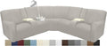 Waterproof Reclining Sectional Couch Covers Washable L Shaped Couch Cover for Sectionals Recliner Sofa Covers Stretch Corner Recliner Slipcovers for Dogs (5 Seater 2 Console Cover, Khaki)