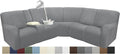 Waterproof Reclining Sectional Couch Covers Washable L Shaped Couch Cover for Sectionals Recliner Sofa Covers Stretch Corner Recliner Slipcovers(5 Seater 1 Console Cover, Light Gray)