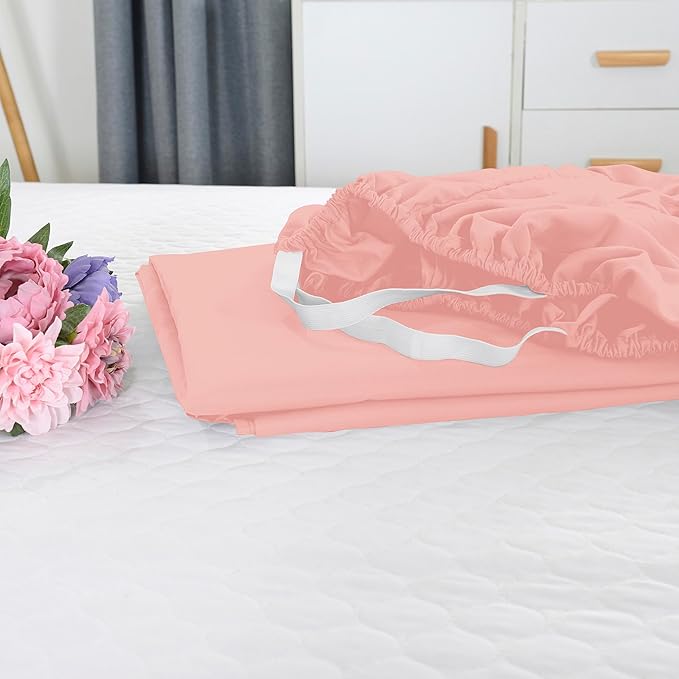 Elegant Comfort 1500 Premium Hotel Quality 18-21 Inches Deep - Extra Deep Pocket Single Fitted Sheet for High Mattress, Luxury and Softest, Smart Pocket - Wrinkle Free, Twin/Twin XL, Dusty Rose