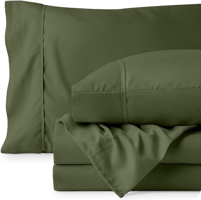Bare Home Full Sheet Set - 1800 Ultra-Soft Microfiber Full Bed Sheets - Double Brushed - Deep Pockets - Easy Fit - 4 Piece Set - Bedding Sheets & Pillowcases (Full, Cypress)