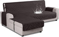 VANSOFY Upgraded Sectional Couch Covers 100% Waterproof L Shaped Sofa Slipcover Reversible Chaise Lounge Cover for Sectional Sofa Furniture Protector Cover for Pets Dog Cat(Small, Chocolate)
