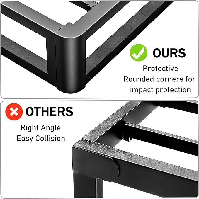 Firpeesy Upgrade Anti Bending and Round Corner Legs 10 inch Metal California King Bed Frame 3500 LBS Heavy Steel Slats Support Platform Bed Frame No Box Spring Needed Platform Noise Free Easy Assembly