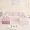 Cozy Square Ottoman, Set of Comfortable Seating, No Assembly Required, Pink