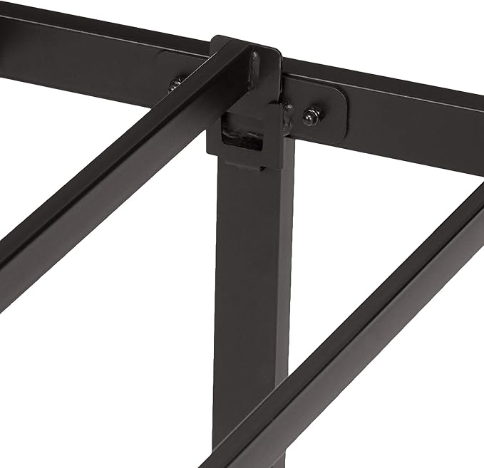 Amazon Basics Sturdy Heavy-Duty Non-Slip Platform Bed Frame, Steel Slat Support, No Box Spring Needed, Noise Free, Easy Assembly, 14 Inch Storage, King Size, Black