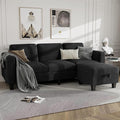 Sectional Sofa and Couches for Living Room - 78''L Shaped Black Velvet Couch-Pet Friendly Modular 3-Seater Convertible Sofas-Washable Covers-Suitable for The Living Room, Apartment or Bedroom