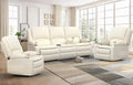 3+1+1 Manual Recliner Sofa, Maximum Load Capacity 2250lbs & Ergonomics Design, Multi-Functional Middle Seat & Home Theater Seating with Removable Armrest and Storage for RV Living Room(PU,White)
