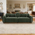 90.94'' Modern Sofa- 3 Seater Sofa, Comfy Sofa Couch with Extra Deep Seats, Upholstered Boucle Couch for Living Room Apartment Lounge (Green)