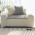 Sofa Couch Cover, Sofa Covers for Dogs Washable, Non-Slip Striped Sofa Slipcovers for Sectional Sofa, Sofa Cover Furniture Protector for L Shaped(Light Grey, 27.6"x 27.6")