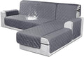 VANSOFY Sectional Couch Covers 100% Waterproof L Shaped Sofa Slipcover 3pcs Reversible Chaise Lounge Cover for Sectional Sofa Furniture Protector Cover for Pets Dog Cat(Small, Dark Gray)