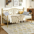 VECELO Twin Daybed Frame with Metal Slats, Modern Platform Bed Sofa for Living Room Bedroom Guest Room, Under-Bed Storage Space,Heavy Duty/Easy Assembly