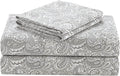 Comfort Spaces 100% Cotton Sheet Set Breathable, Lightweight, Soft with 14" Elastic Pocket Fits up to 16" Mattress, All Season Cozy Bedding, Matching Pillow Case, Cal King Paisley Multi 4 Piece