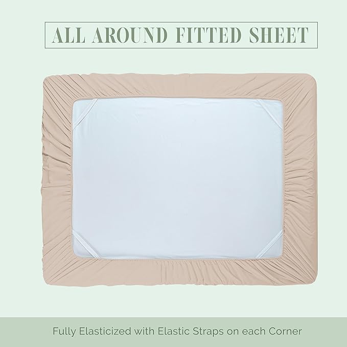 Elegant Comfort 1500 Premium Hotel Quality 18-24 Inches Deep - Extra Deep Pocket Single Fitted Sheet for High Mattress, Luxury and Softest, Smart Pocket - Wrinkle Free, King, Cream