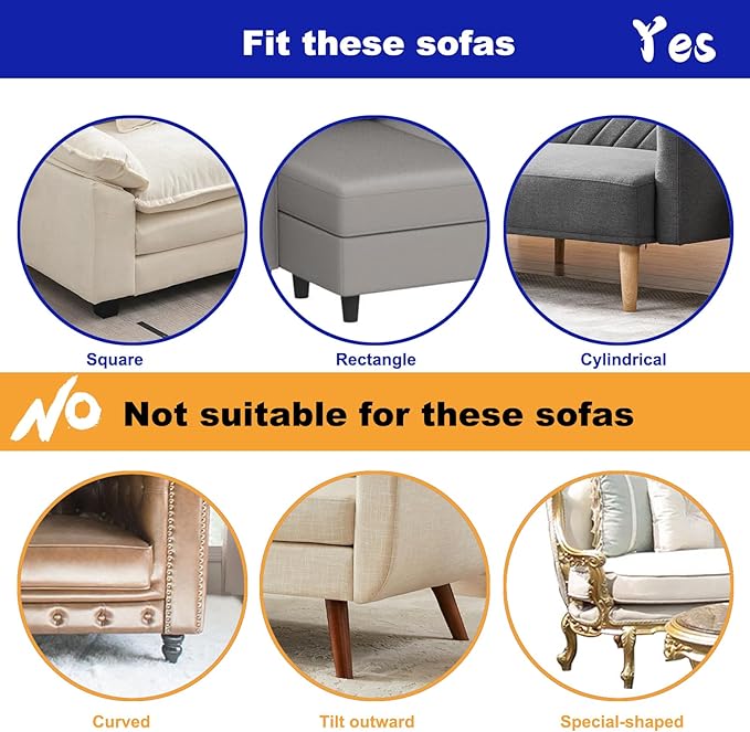 Under Couch Blocker for Kids and Pet Toys, 123" L x 3" H, Toy Blockers for Bed, Stop Things Going Under Sofa or Furniture, Fits Standard couches and Sofas with Straight Legs