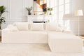 HABUTWAY 101'' Modular Sectional Sofa Cloud Couch with Deep Seat, Modern L-Shaped Convertible Couches Upholstered Couch with Chaise for Living Room Bedroom(Beige, Right-Facing Chaise)