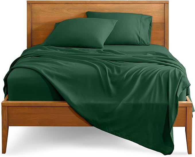 Bare Home King Sheet Set - 1800 Ultra-Soft Microfiber King Bed Sheets - Double Brushed - Deep Pockets - Easy Fit - 4 Piece Set - Bedding Sheets & Pillowcases (King, Forest Green)