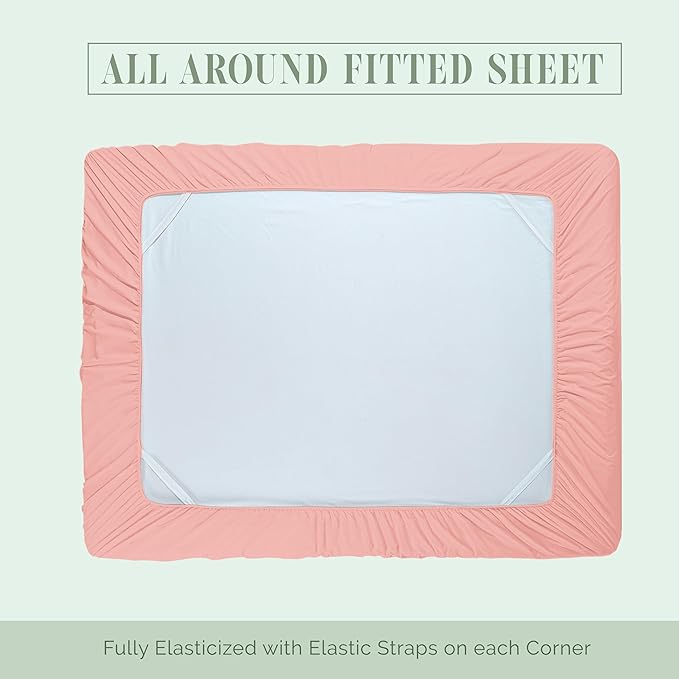 Elegant Comfort 1500 Premium Hotel Quality 18-24 Inches Deep - Extra Deep Pocket Single Fitted Sheet for High Mattress, Luxury and Softest, Smart Pocket - Wrinkle Free, California King, Dusty Rose