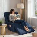 Convertible Sofa Bed with 5-Level Adjustable Backrest, 70" D x 34" W 4-in-1 Folding Ottoman Sleeper Chair Bed, Modern Single Futon Couch for Living Room Apartment Dorm Small Space, Navy Blue