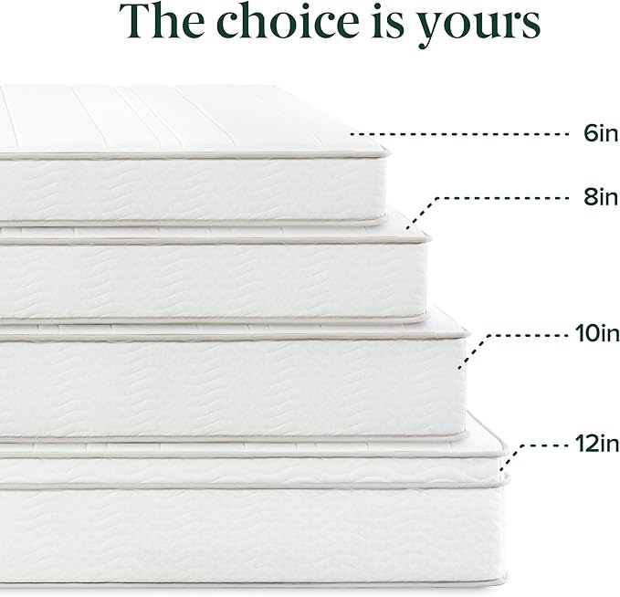 Zinus 6 Inch Foam and Spring Hybrid Mattress [New Version], Twin XL, Fiberglass Free, Medium Firmness, Durable Support, Certified Safe Foams & Fabric, Mattress in A Box, White