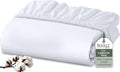 Royale Linens 100% Organic Cotton Fitted Sheet - Percale Weave - Super Soft Deep Pocket Bottom Sheets - White Elastic Sheet King Cal Size - California King Fitted Sheets Only - (72"x84"+15", White)