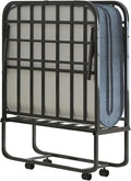 Mjkone Folding Bed with Mattress, 5 Inch Rollaway Bed for Adults, 75" x 31" Roll Away Beds with Lockable Wheels, Sturdy Metal Fold Up Frame for Bedroom/Guest, Space Saving