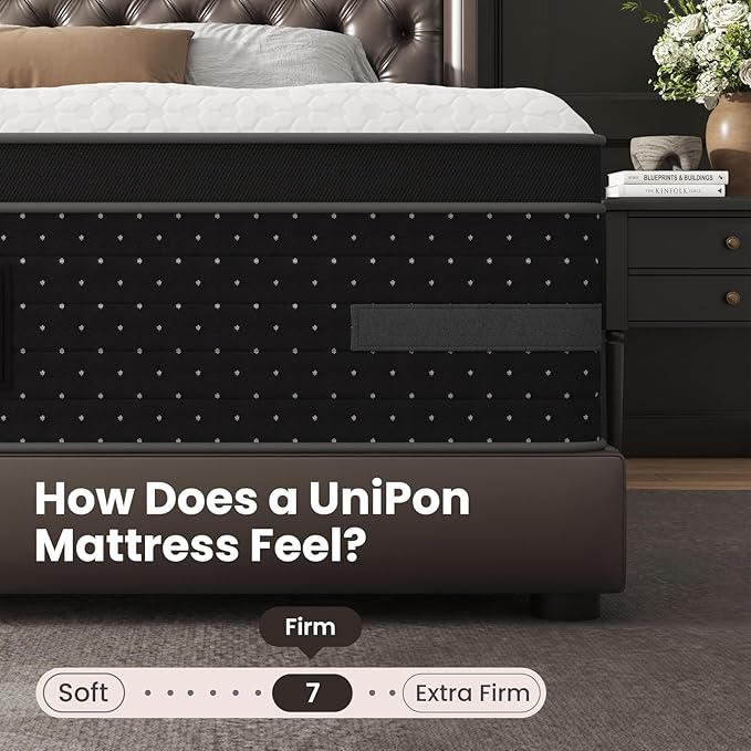 Firm King Mattress 14 Inch, Cooling Gel Hybrid Mattresses for Back Pain Relief Extra Lumbar Support Motion Isolation with 960+ Pocket Springs, Fiberglass-Free 365 Night Trial