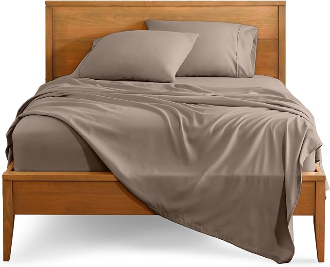 Bare Home Full Sheet Set - 1800 Ultra-Soft Microfiber Full Bed Sheets - Double Brushed - Deep Pockets - Easy Fit - 4 Piece Set - Bedding Sheets & Pillowcases (Full, Taupe)