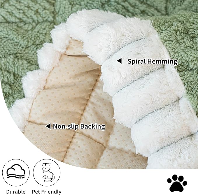 Sofa Pad, Plush Couch Cover Washable for Pet, Non-Slip Warm Couchs Cover, Funny Fuzzy Pet Couch Covers for Sofa, Sofa Slipcovers Furniture Covers for L Shaped(Green, 27.6"x 82.7")