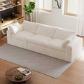 109’’ Cloud Couch for Living Room, Boneless Modular Sectional Sofa with Washable Cushion Cover, No Assembly Required, White (3-Seat)