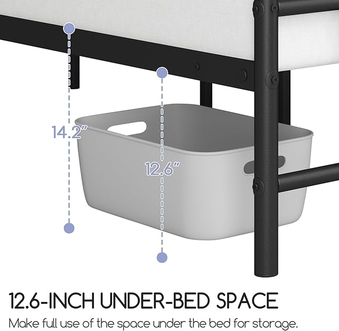 Yaheetech Classic Metal Platform Bed Frame Mattress Foundation with Victorian Style Iron-Art Headboard/Footboard/Under Bed Storage/No Box Spring Needed/Queen Size Black