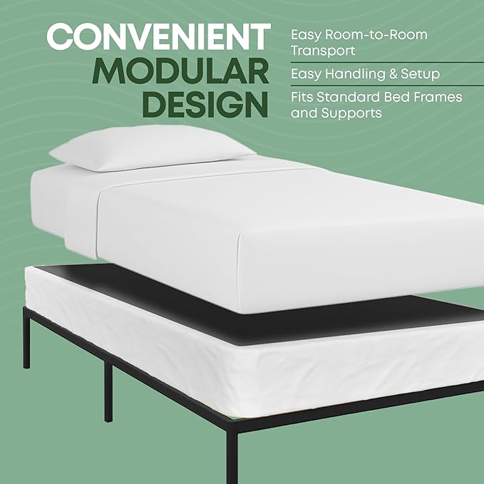 Greaton, 8” Twin XL Box Spring for Twin XL Size Bed – Amish-Made in The USA – Solid Wood Mattress Foundation with Stable & Quiet Support – Flat-Packed & Easy Assembly – White
