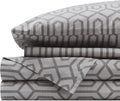 Comfort Spaces 144TC Cotton Sheet Set Breathable, Lightweight, Soft with Elastic Deep Pocket, Modern All Season Cozy Bedding, Matching Pillow Case, Twin, Diamond Sliver 3 Piece