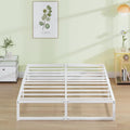 EMODA 12 Inch Full Size Bed Frame, Metal Platform Bed Frame Full No Box Spring Needed, Heavy Duty Steel Slats Support, Easy Assembly, Noise Free, White