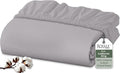 Royale Linens 100% Organic Cotton Fitted Sheet - Percale Weave - Super Soft Deep Pocket Bottom Sheets - Elastic Sheet King Cal Size - California King Fitted Sheets Only - (72"x84"+15", Silver)