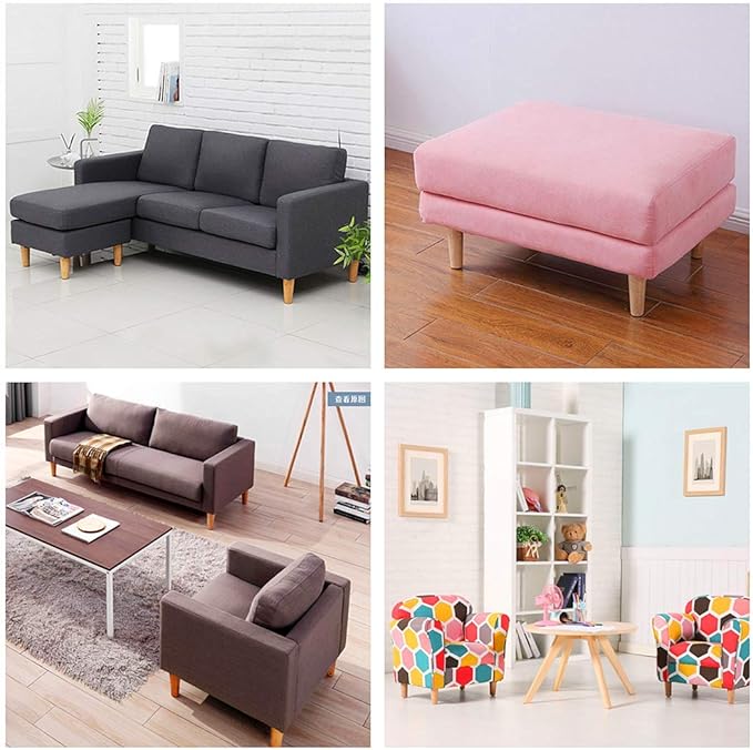 WEICHUAN 4 inch Solid Wood Legs for Sofa Couch Chair Ottoman Loveseat Coffee Table Cabinet Furniture Legs Replacement (4" Straight Set of 4)