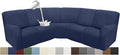 Waterproof Reclining Sectional Couch Covers Washable L Shaped Couch Cover for Sectionals Recliner Sofa Covers Stretch Corner Recliner Slipcovers for Dogs (5 Seater Cover, Navy Blue)