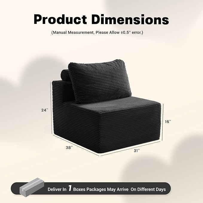 Cozy Single Seat, Set of Comfortable Seating, No Assembly Required, Black