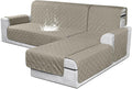 VANSOFY Sectional Couch Covers 100% Waterproof L Shaped Sofa Slipcover 3pcs Reversible Chaise Lounge Cover for Sectional Sofa Furniture Protector Cover for Pets Cat Dog(Small, Khaki)