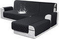 VANSOFY Sectional Couch Covers 100% Waterproof L Shaped Sofa Slipcover 3pcs Reversible Chaise Lounge Cover for Sectional Sofa Furniture Protector Cover for Pets Cat Dog(Small, Blcak)