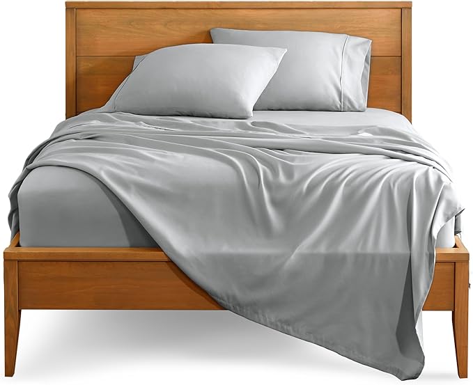 Bare Home Twin Sheet Set - 1800 Ultra-Soft Microfiber Twin Bed Sheets - Double Brushed - Deep Pockets - Easy Fit - 3 Piece Set - Bedding Sheets & Pillowcases (Twin, French Grey)