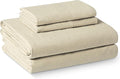 Amazon Basics Queen Bed Sheet, 4-Piece Bedding Set, Double Brushed Microfiber, Ultra Soft, Easy Care, Beige