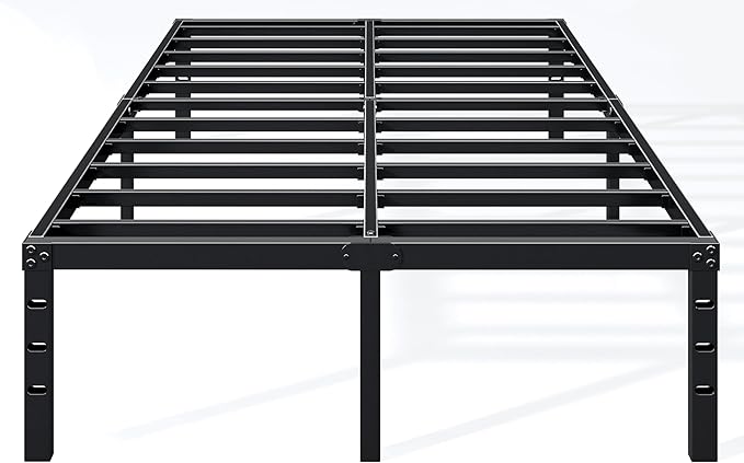 Hafenpo 14 Inch Full Bed Frame - Sturdy Metal Platform Full Size, No Box Spring Needed, Heavy Duty, Easy Assembly, Strong Bearing Capacity, Under Bed Storage, Black