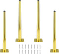 4pcs 16 Inch Furniture Legs, Straight Conical Metal Legs Luxury Gold Mid-Century Style Furniture Feet for Sofa Cabinet Table Chair Cupboard Couch Ottoman Home DIY Projects