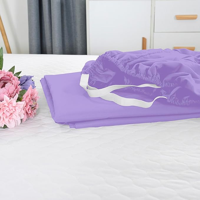 Elegant Comfort 1500 Premium Hotel Quality 18-21 Inches Deep - Extra Deep Pocket Single Fitted Sheet for High Mattress, Luxury and Softest, Smart Pocket - Wrinkle Free, King, Lilac