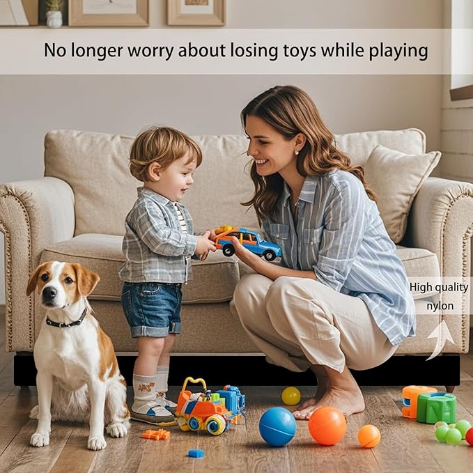 Under Couch Blocker for Kids and Pet Toys, 123" L x 3" H, Toy Blockers for Bed, Stop Things Going Under Sofa or Furniture, Fits Standard couches and Sofas with Straight Legs