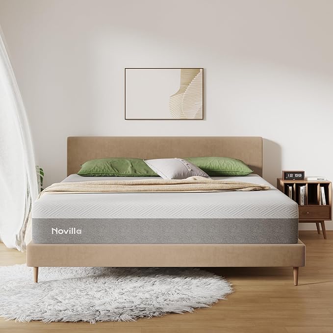 Novilla 10 inch Memory Foam Mattress King, Mattressess King Size in a Box with Gel Foam for Comfortable Sleep & Pain Relief & Body Support, CertiPUR-US Certified