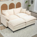 Oversized Modular Sectional Sofa, 80 Inch U Shaped Cloud Couch Set, 2-Seat Comfy Convertible Sofa with 2 Movable Ottoman, DIY Combination Sleeper Couch for Living Room(Chenille, Beige)