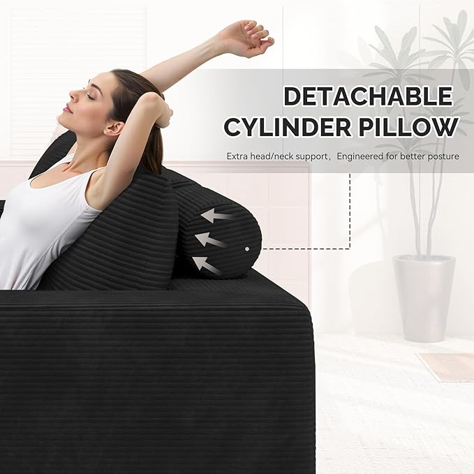 Boneless Couches for Living Room,Cloud Sectional Couch with L-Shape Chaise,Modern Modular Sofa with Deep Seat Upholstered Comfy Couches for Bedroom,No Assembly Required,1PCS