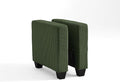 CHIC HOUSE Modular Sectional Sofa with Storage Ottomans, Corduroy Cloud Couch for Small Spaces & Apartments, Reconfigurable L/U Shaped Convertible Corner Sofa, Green, Armrest
